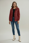 Womens Trench Coat with Hooded Neckline and Regular Fit