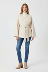 Wrap Style Coat with Adjustable Belt and Soft Finish