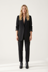 Women’s Blazer with Open Front and Structured Lapel