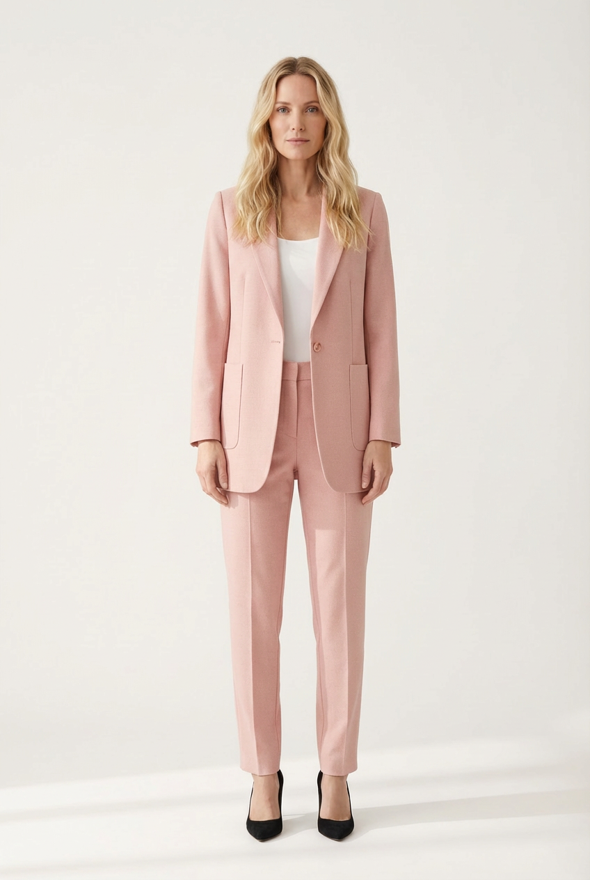 Women’s Blazer with Open Front and Structured Lapel