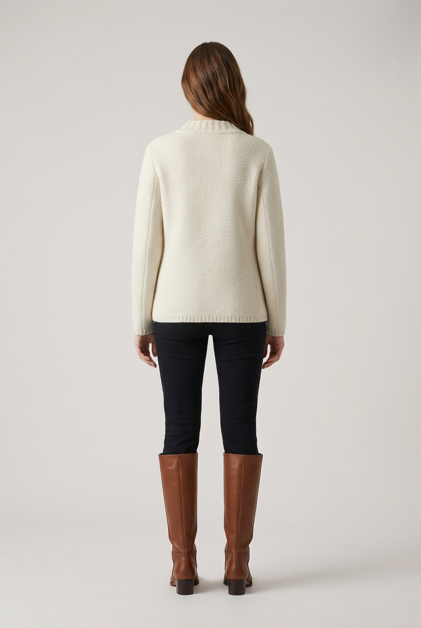Structured Knit Womens Blazer with Button Front Fit