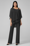 Off Shoulder Womens Jumpsuit with Elastic Waist and Flowing Fit