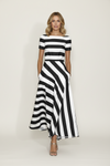 Striped Maxi Dress with Flowing Silhouette and Relaxed Fit