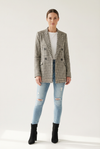 Tailored Checked Blazer with Notched Lapel Silhouette