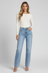 Mid Rise Straight Leg Womens Jeans