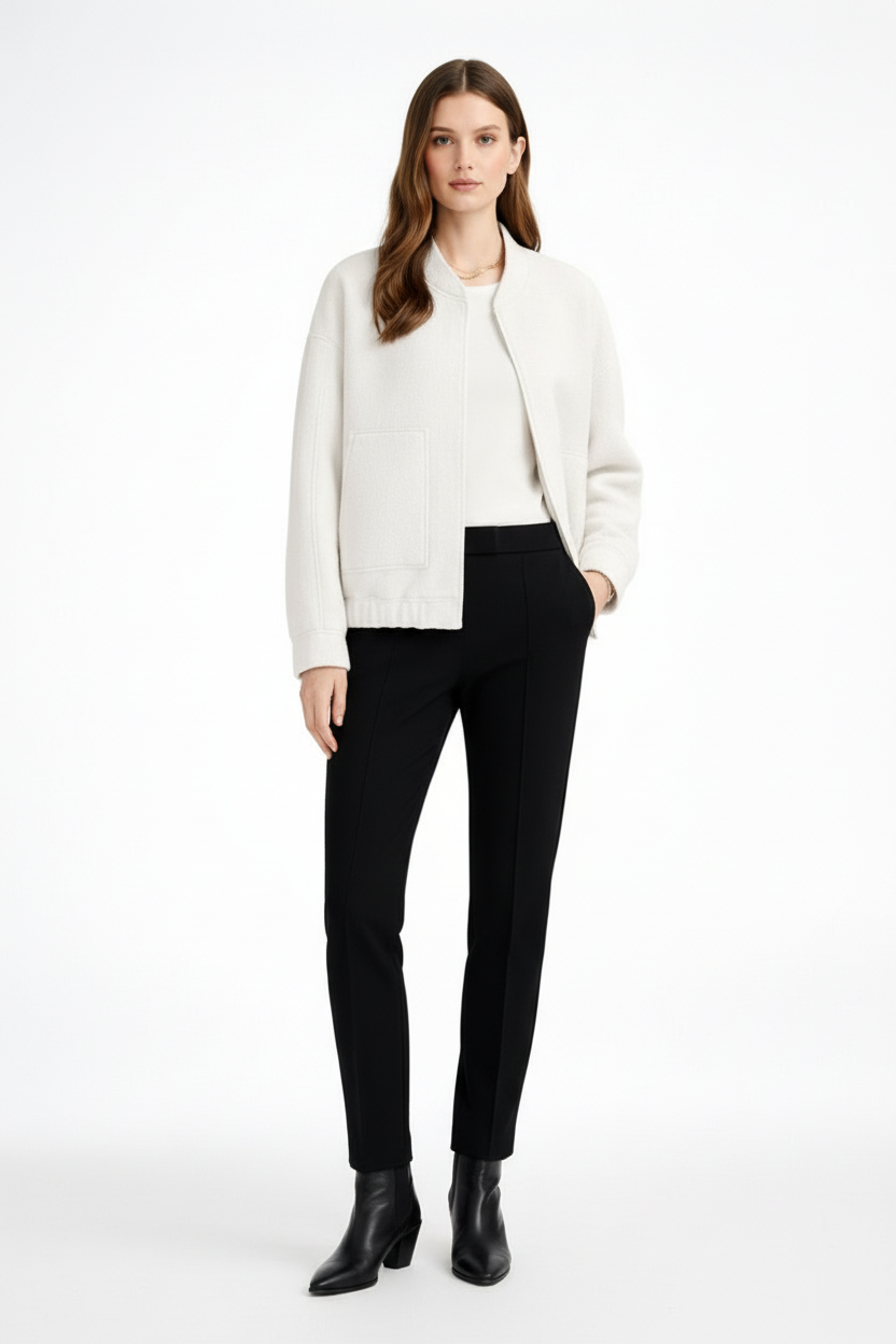 Women’s Structured Bomber Jacket with Close-Fit Profile