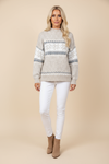 Fair Isle Sweater Women Classic Winter Knit with Relaxed Fit