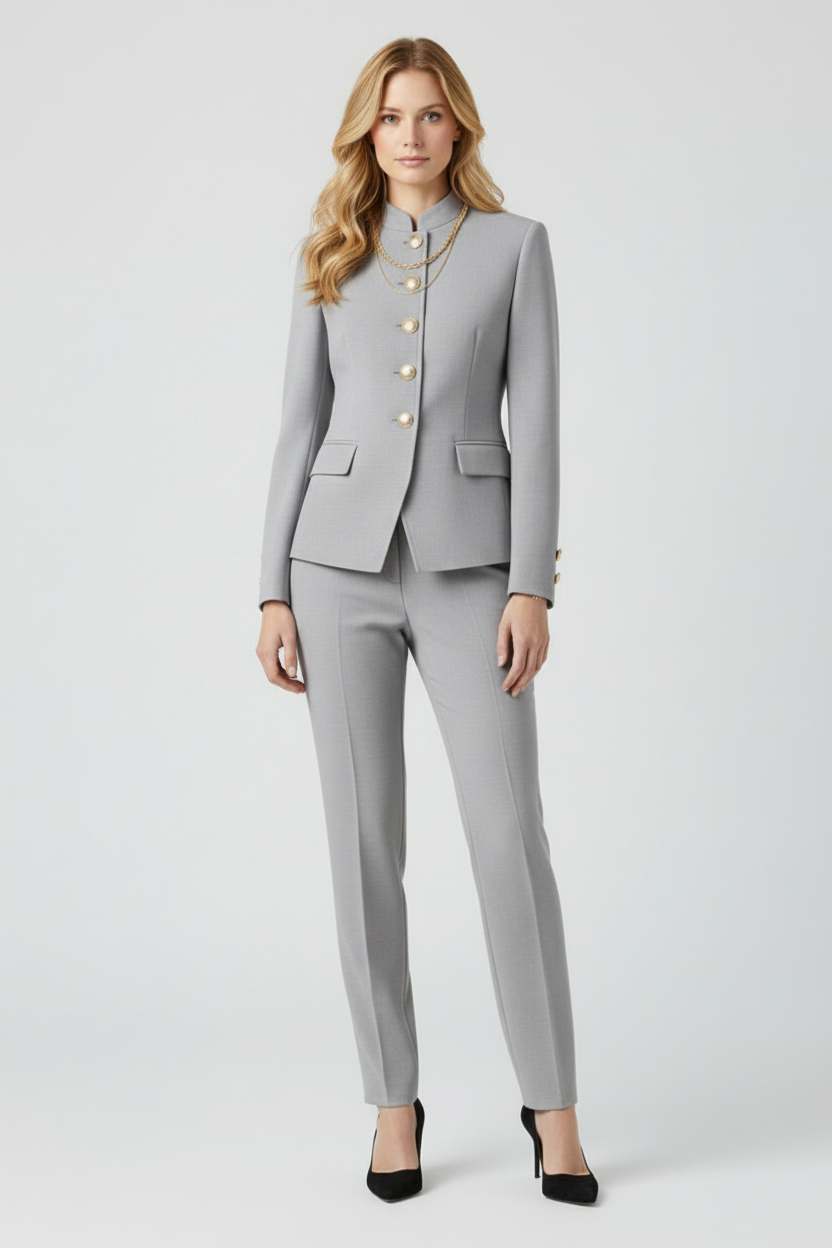Women’s Short Jacket with Button Front and Fitted Shape