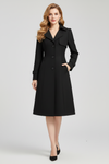 Womens Trench Coat with Notched Lapel and Button Front Fit