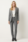 Checked Womens Blazer with Structured Shape and Button Front