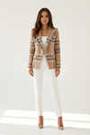 Structured Womens Blazer with Classic Lapels and Textured Surface