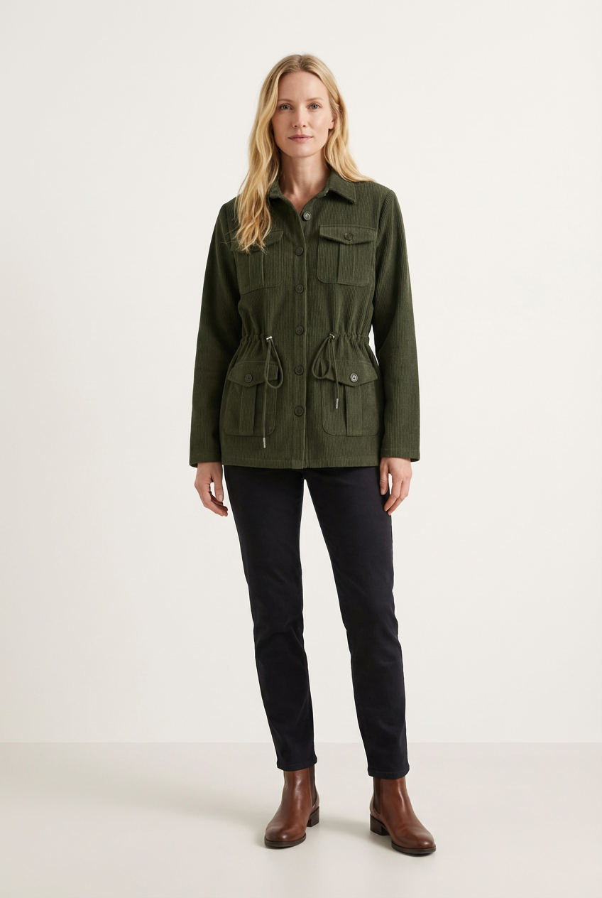 Women’s Structured Corduroy Layer with Adjustable Waist
