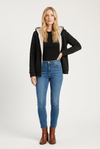 Hooded Womens Jacket with Full Zip and Ribbed Finish