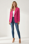 Regular Fit Womens Blazer with Notched Lapel and Single Button
