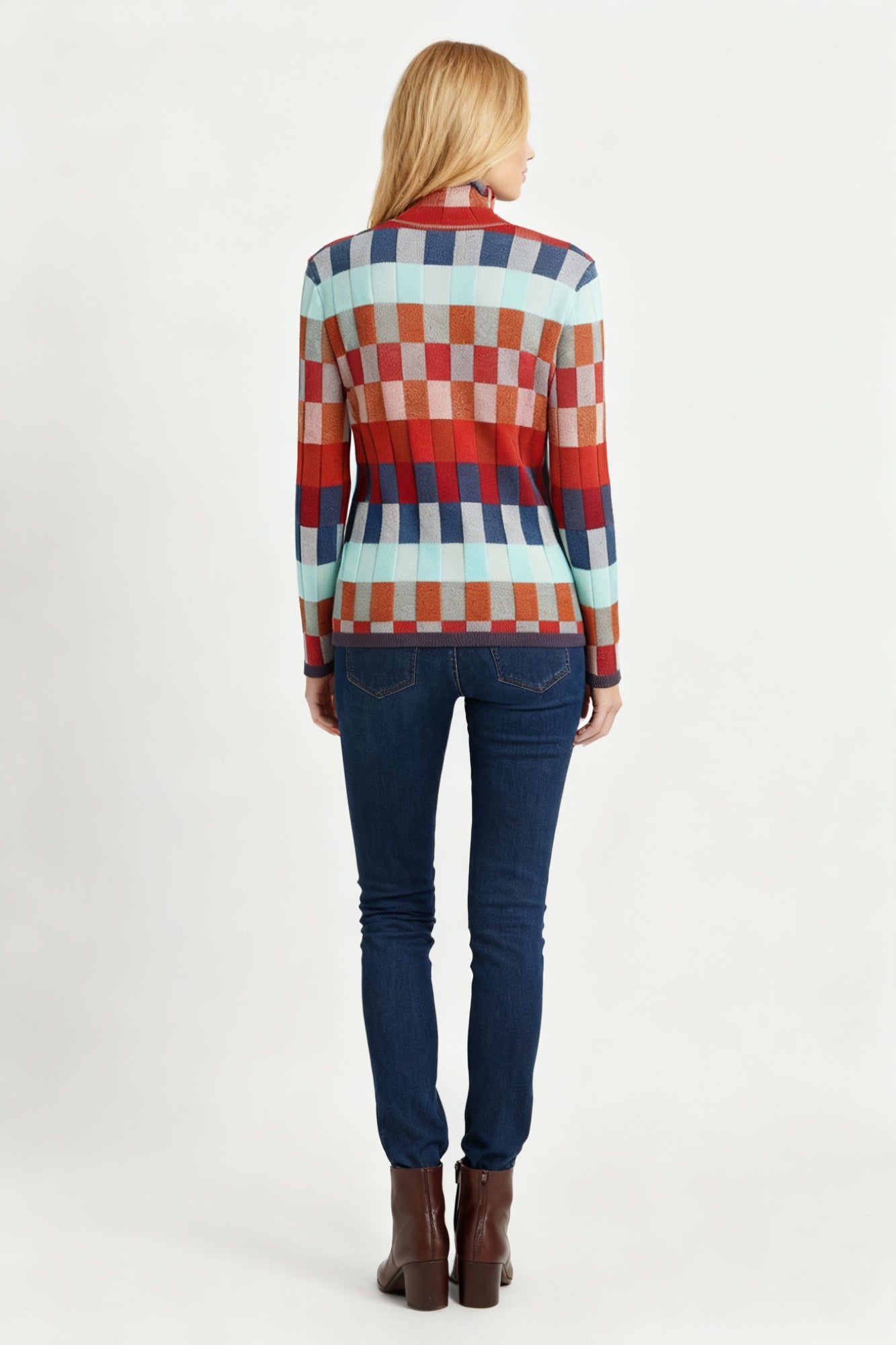 High Neck Sweater Women Relaxed Fit Fine Knit Warmth