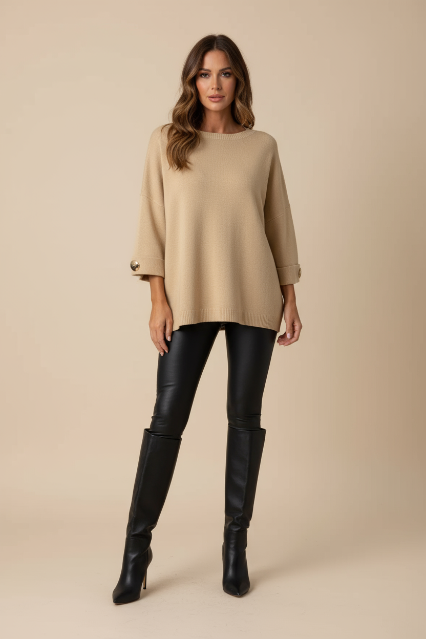 Knit Blouse Women Elegant Silhouette and All Day Comfort