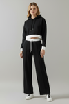 Cropped Hoodie and Wide Leg Womens Two Piece Set