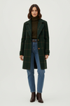 Mid Length Plaid Coat with Notch Lapels