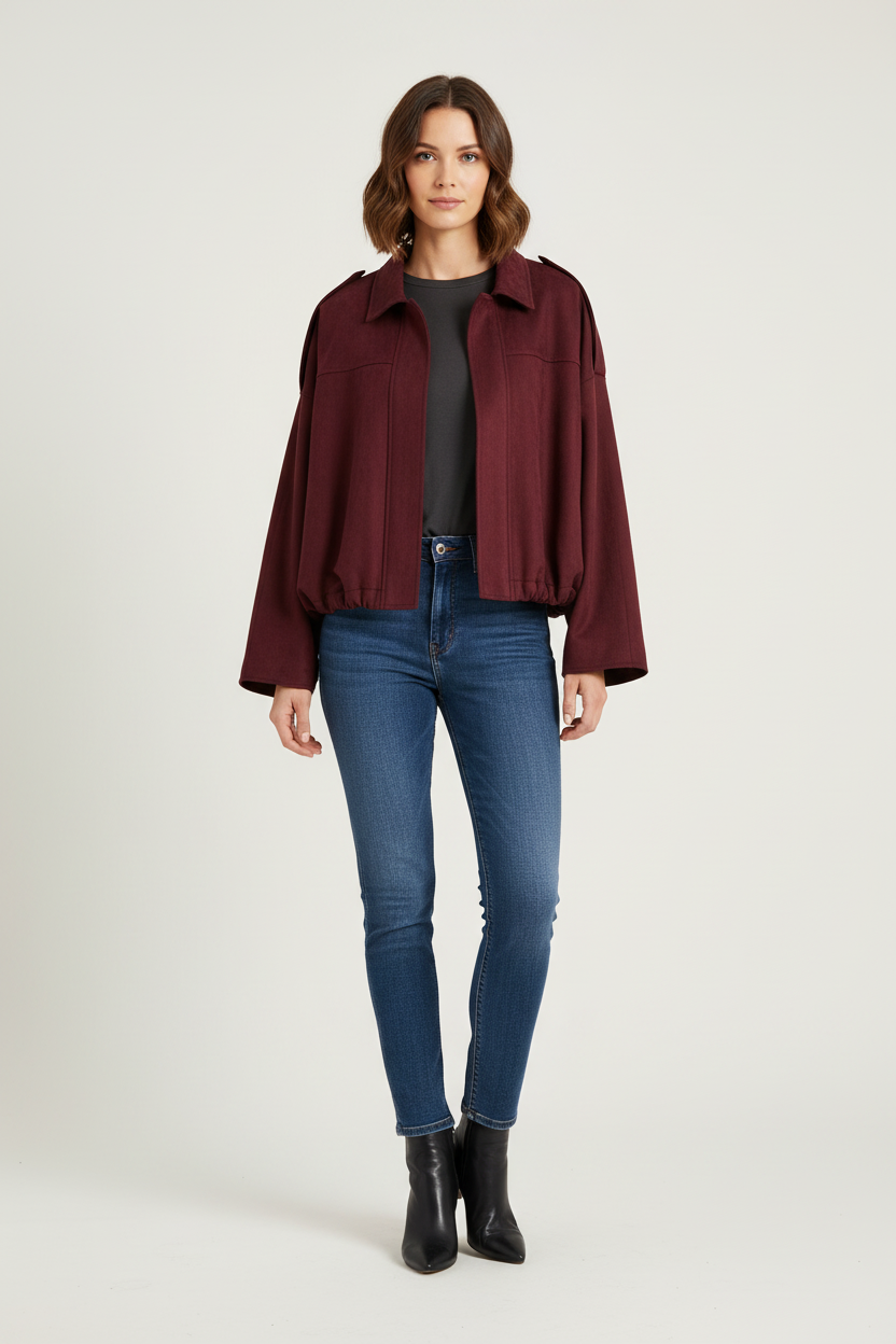Oversized Jacket with Vintage Inspired Finish
