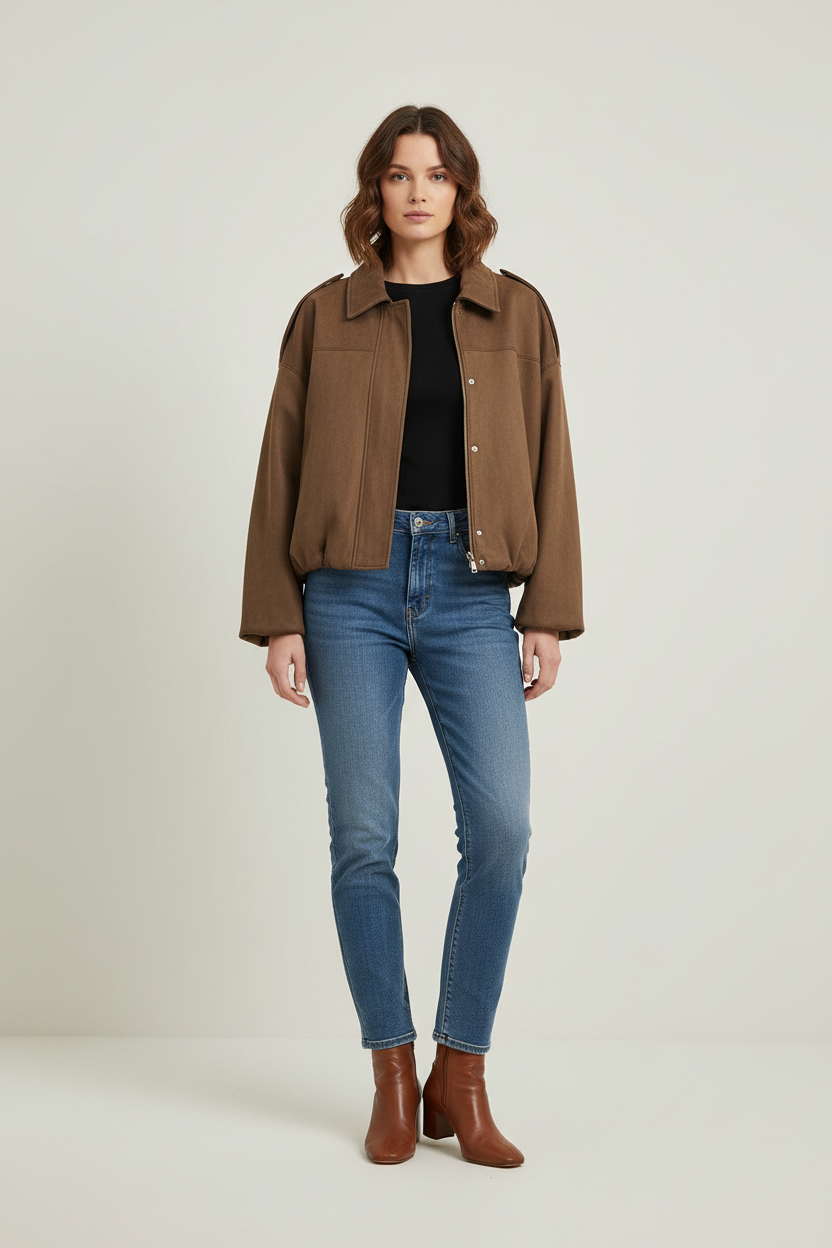 Oversized Jacket with Vintage Inspired Finish
