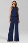 Women’s Jumpsuit with Round Neckline and Wide Legs