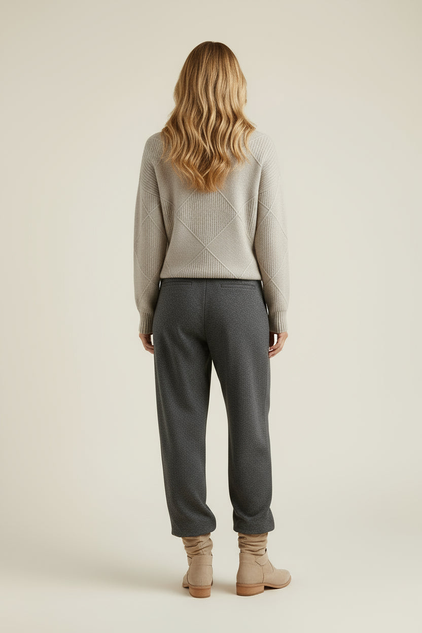 Turtleneck Argyle Sweater Women Soft Wool Elegance in Classic Design