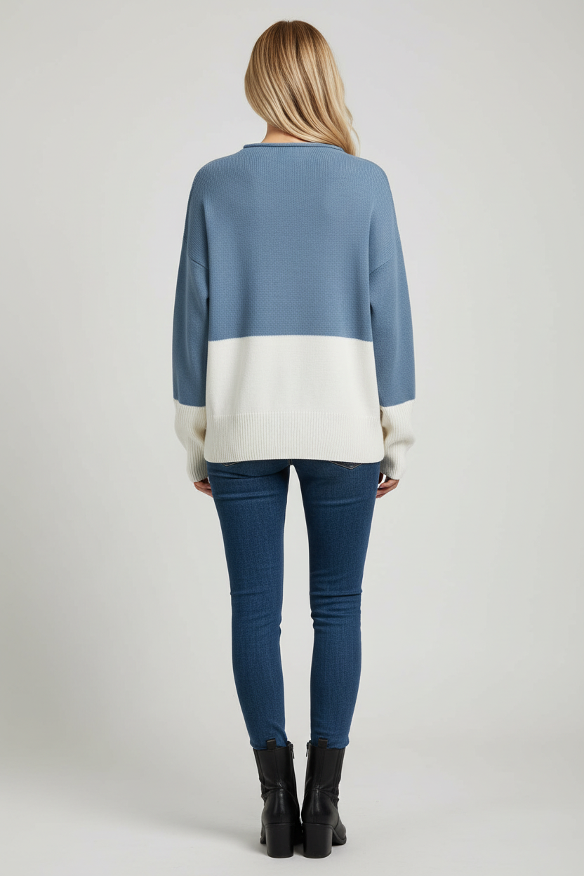 Ribbed Crew Neck Sweater Women