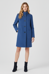 Womens Coat with Round Neckline and Button Front Fit