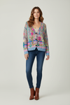 V Neck Womens Cardigan with Patterned Knit Surface Fit