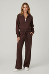 Knitted Zip Jacket and Wide Leg Trousers Two Piece Set