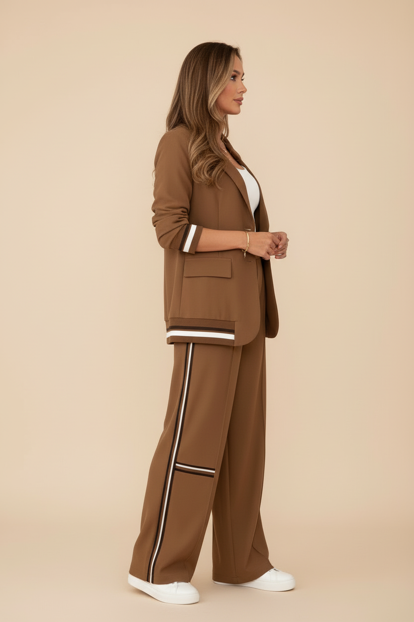 Sport Tailored Co Ord Set with Blazer and Wide Leg Trousers