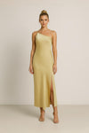 One Shoulder Maxi Dress Women Open Back High Slit