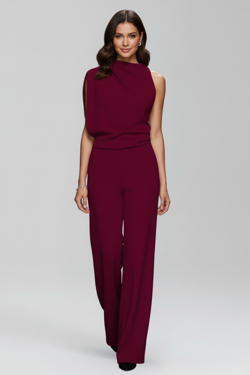 Sleeveless Wide Leg Jumpsuit with Straight Silhouette