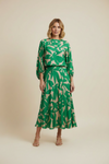 Printed Top and Skirt Set with Lantern Sleeves