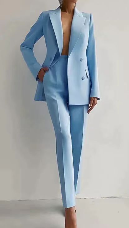 Women's Tailored Blazer and Slim-Leg Trousers Set