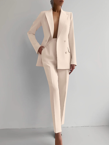 Women's Tailored Blazer and Slim-Leg Trousers Set