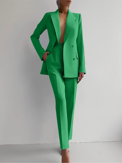 Women's Tailored Blazer and Slim-Leg Trousers Set
