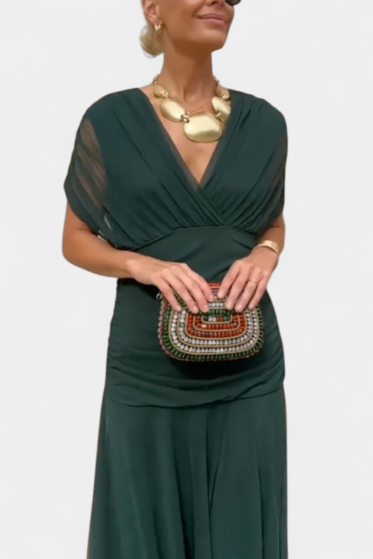 Elegant Pleated Maxi Dress