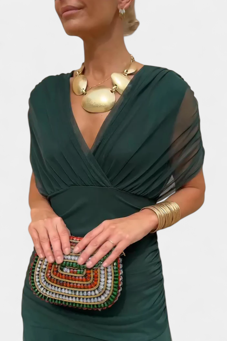 Elegant Pleated Maxi Dress