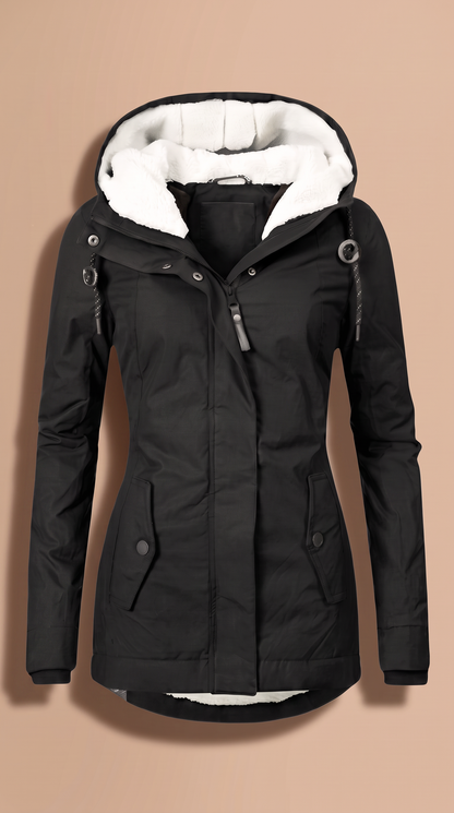 Women's Sherpa-Lined Hooded Winter Jacket