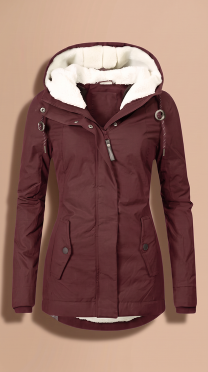 Women's Sherpa-Lined Hooded Winter Jacket