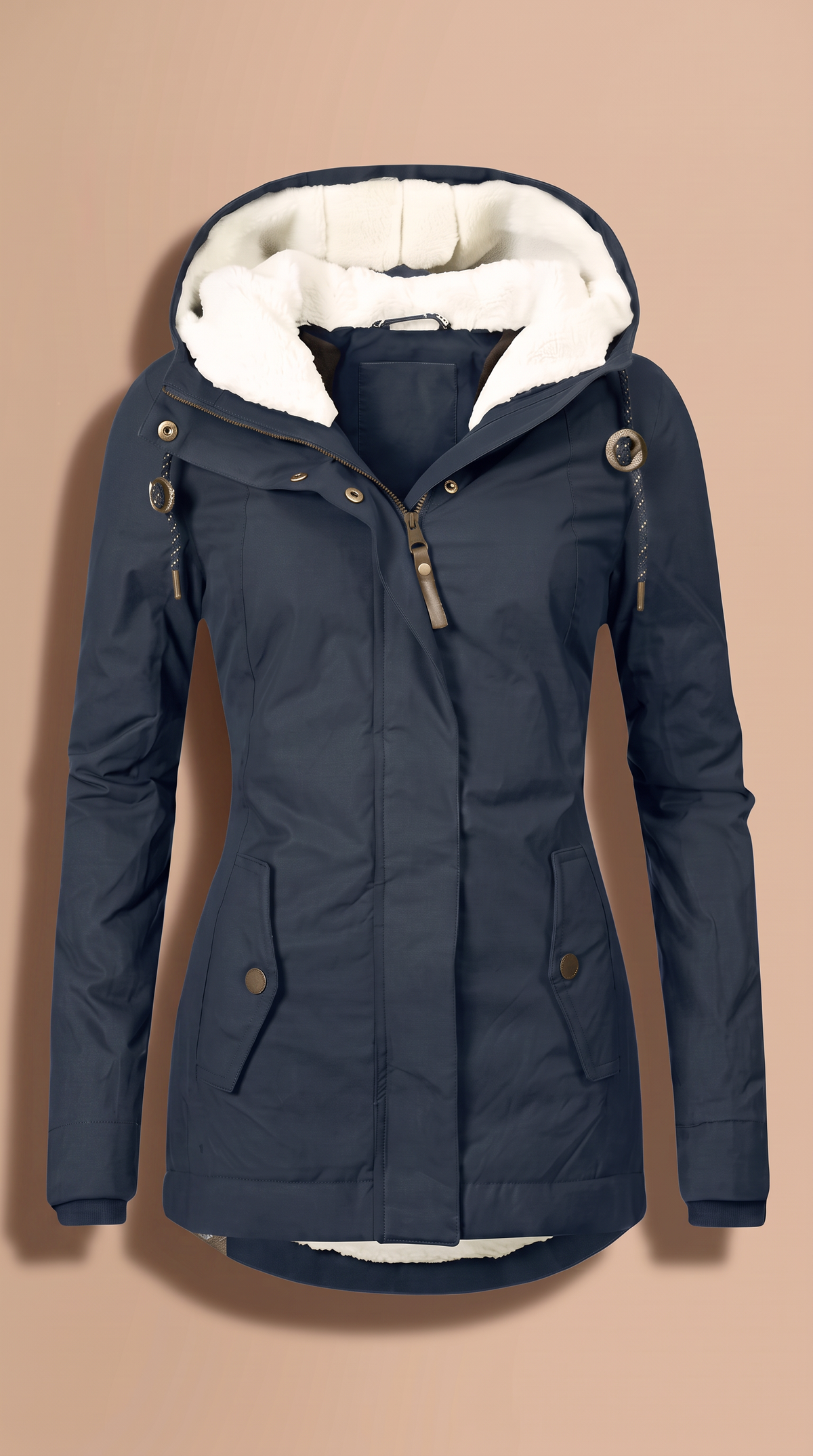 Women's Sherpa-Lined Hooded Winter Jacket