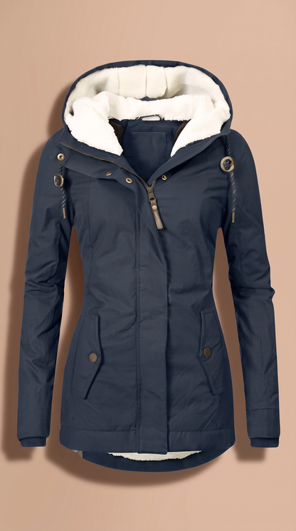 Women's Sherpa-Lined Hooded Winter Jacket