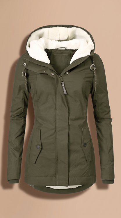 Women's Sherpa-Lined Hooded Winter Jacket