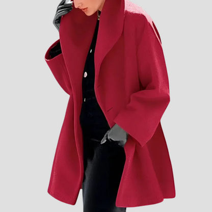 Women's Oversized Wide Collar Coat With Side Pockets