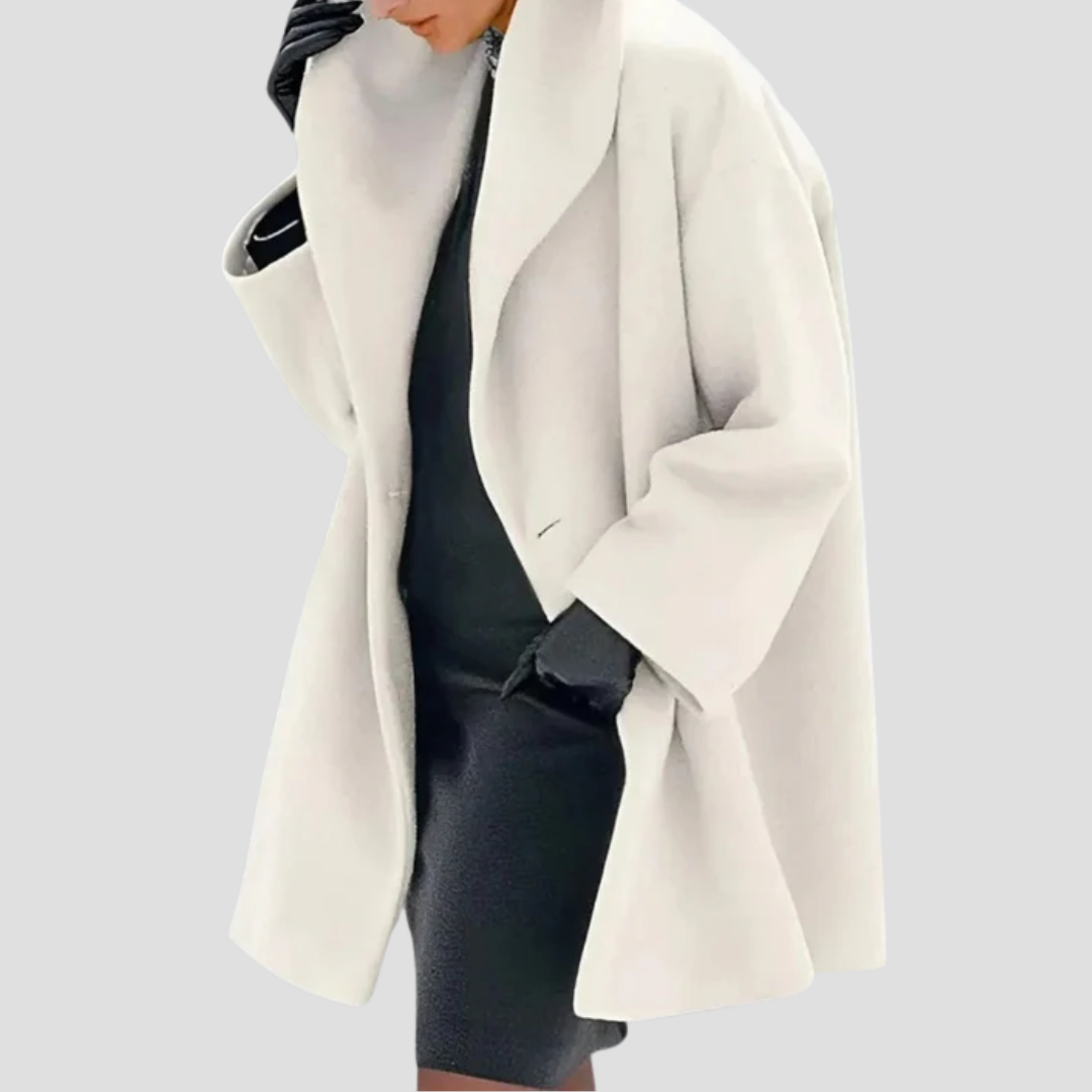 Women's Oversized Wide Collar Coat With Side Pockets