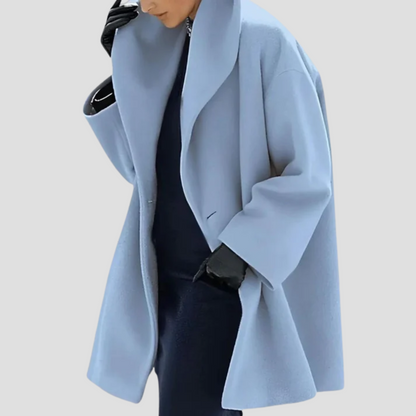 Women's Oversized Wide Collar Coat With Side Pockets