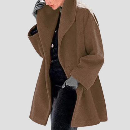 Women's Oversized Wide Collar Coat With Side Pockets