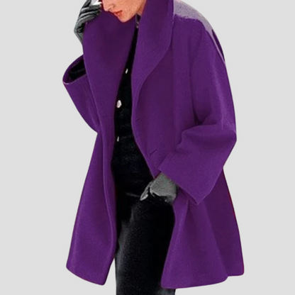 Women's Oversized Wide Collar Coat With Side Pockets