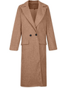 Women's Double Breasted Longline Lapel Coat